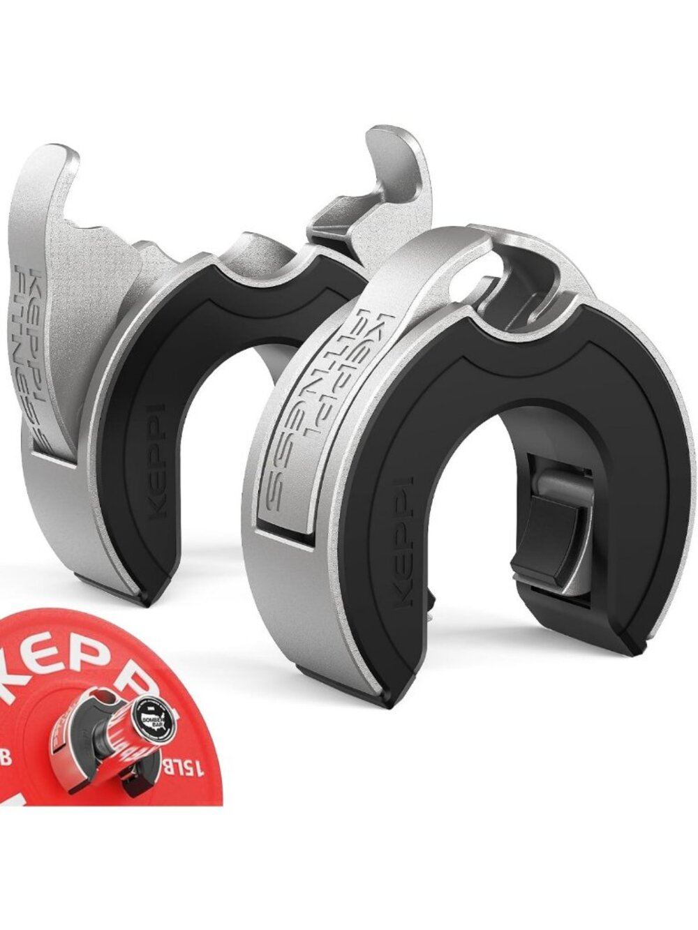 Magnetic Aluminum Barbell Clamps, 2 Inch Open Collar Weightlifting Gym Gear